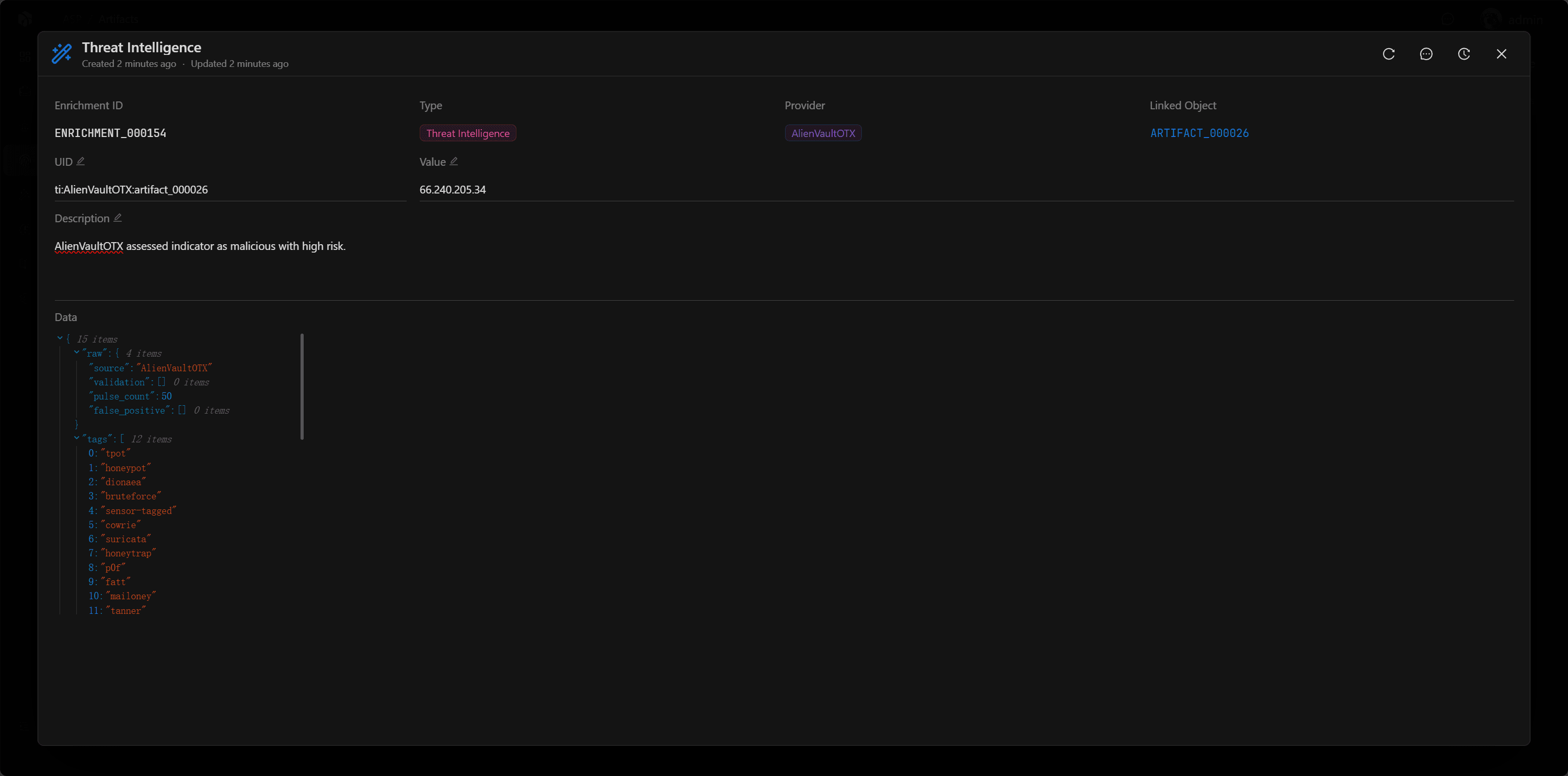 Attach threat context to every suspicious entity